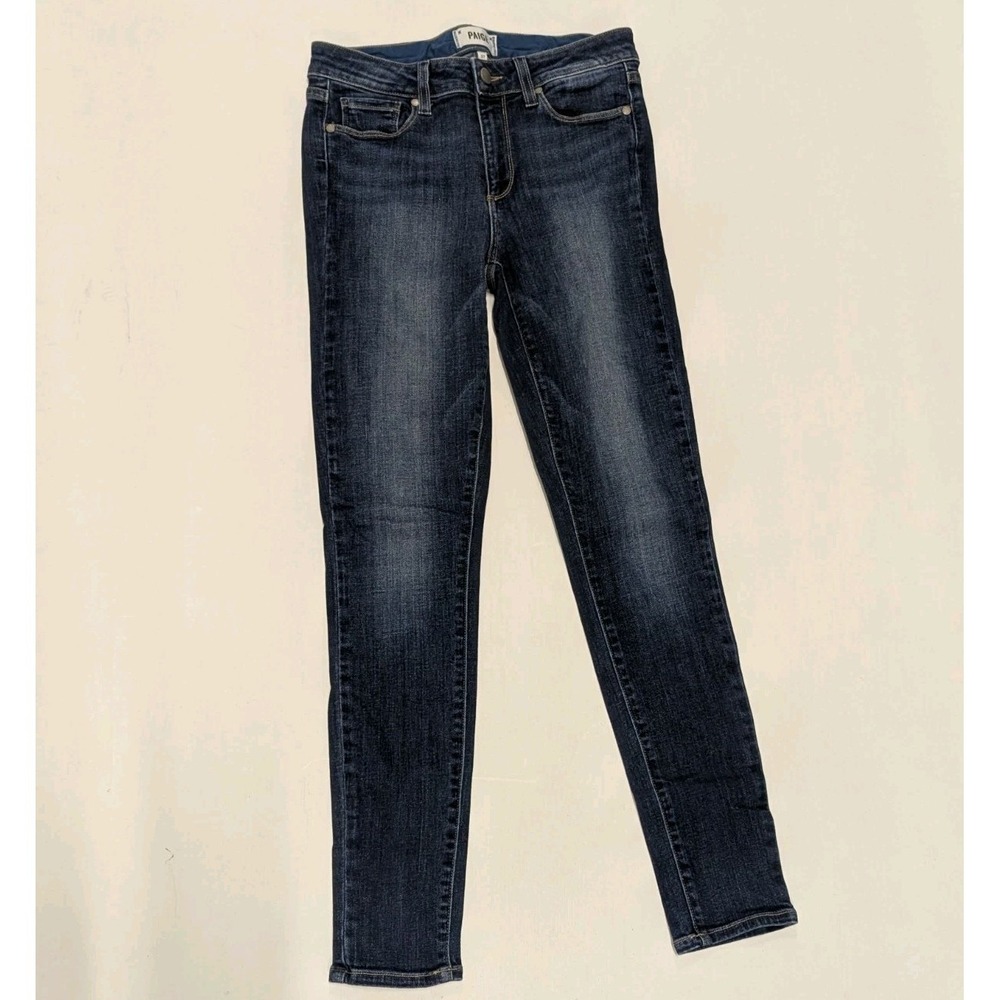 Y2K Clean Girl Paige Hoxton Ultra Skinny Jeans Dark Wash Denim 27 Minimalist